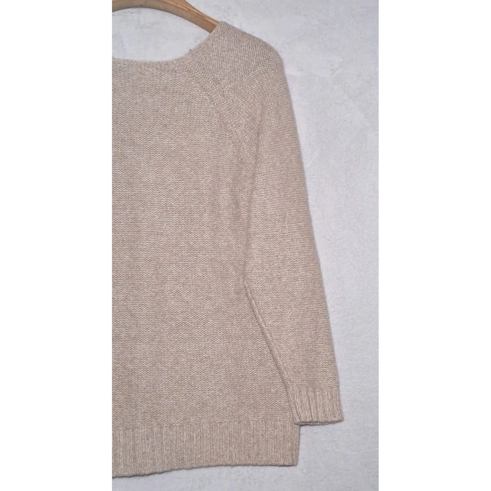 Lauren Ralph Lauren LRL Womens Sweater XL Tan Cable Knit V Neck Pullover Tunic - Picture 6 of 11